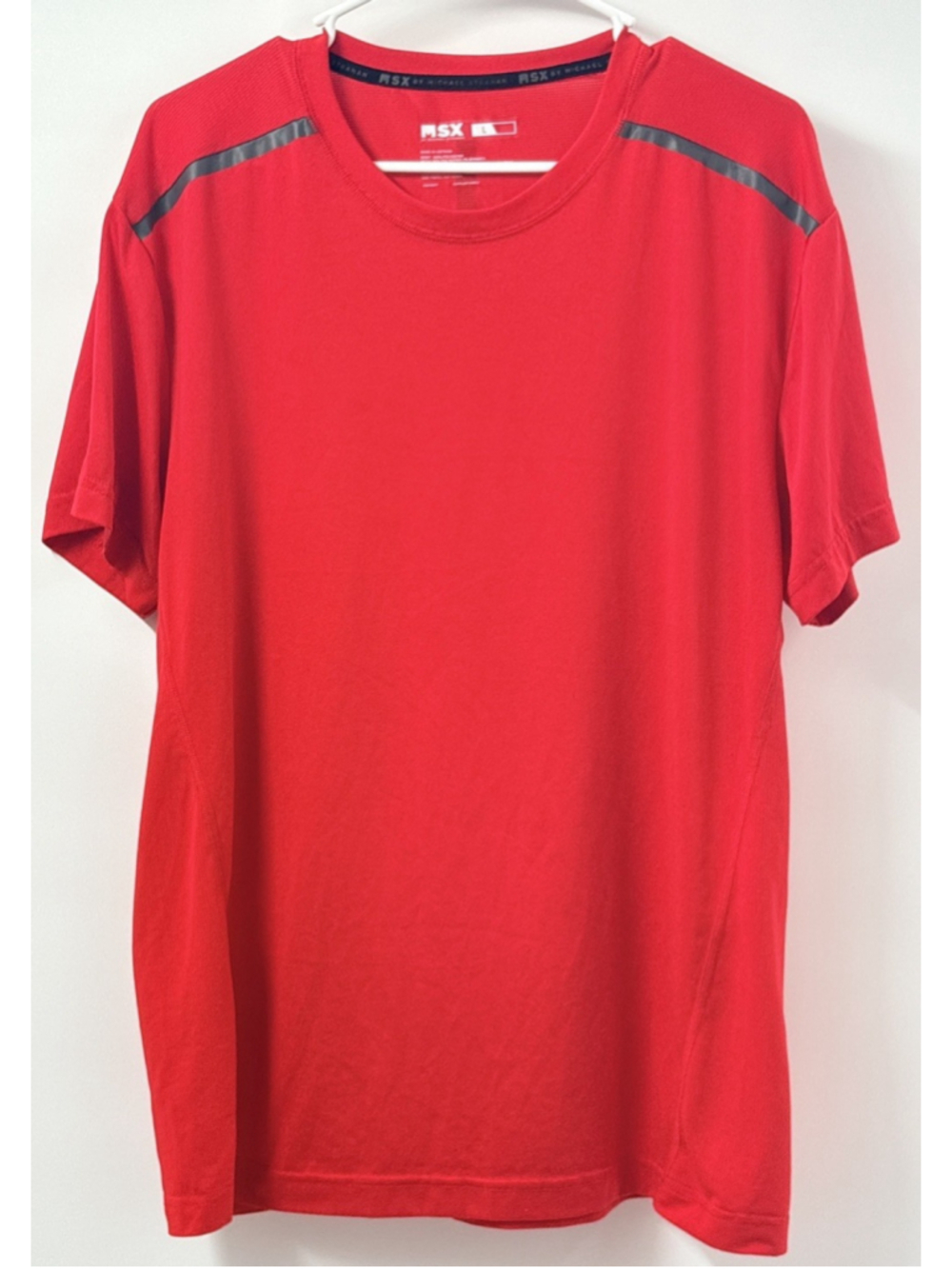 MSX by Michael Strahan Mens L Red Athletic Performance Running T-Shirt